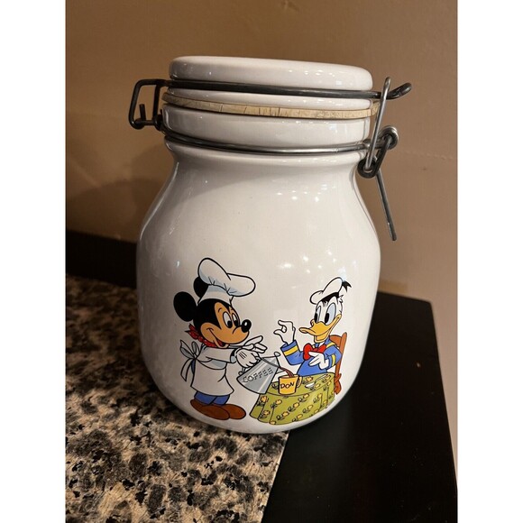 Chef Mickey Mouse Disney Productions Donald Coffee Cookie Jar Vintage 80s Rare - Picture 13 of 13